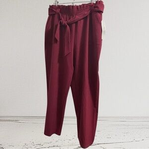 Nine Eight New w/ Tags Elegant Wine Career Women's Pants Size Large w/ belt